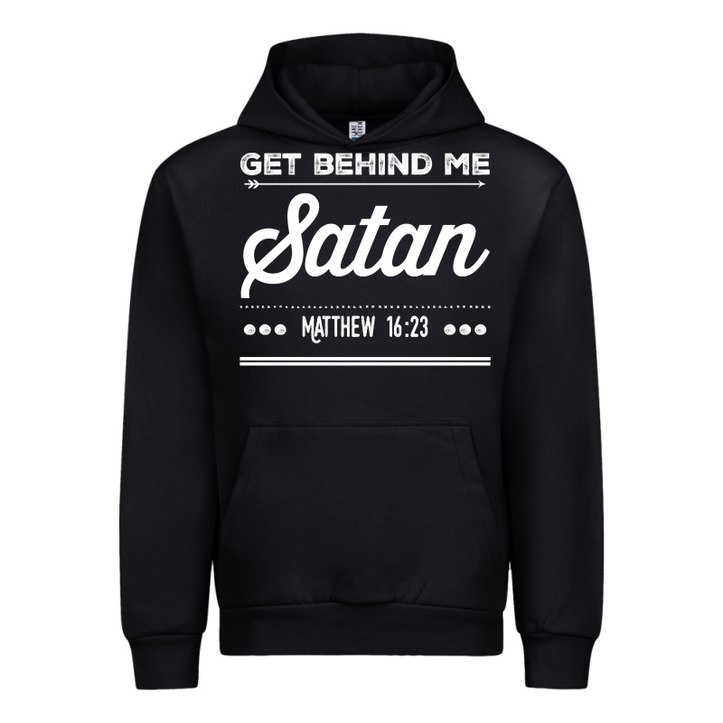 Get Behind Me Satan Matthew 1623 Quote Urban Hoodie by longCreatives | Teevron
