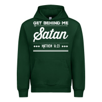 Forest Green Get behind me Satan Matthew 1623 Quote Urban Hoodie - longCreatives
