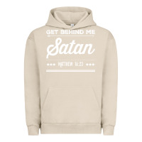 Pigment French Oak Get behind me Satan Matthew 1623 Quote Urban Hoodie - longCreatives