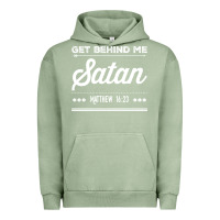 Pigment Oil Green Get behind me Satan Matthew 1623 Quote Urban Hoodie - longCreatives