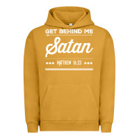 Pigment Peanut Butter Get behind me Satan Matthew 1623 Quote Urban Hoodie - longCreatives