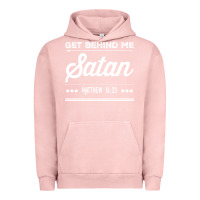 Pigment Salmon Get behind me Satan Matthew 1623 Quote Urban Hoodie - longCreatives