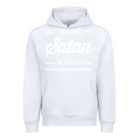 White Get behind me Satan Matthew 1623 Quote Urban Hoodie - longCreatives