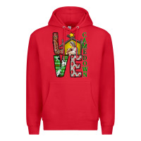 Red Love Come Down Premium Hoodie - CowhideDigitalArt