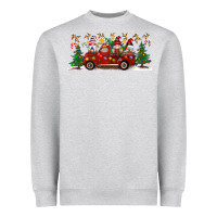 Heather Grey Christmas Gnome Truck Heavyweight Sweatshirt - Artiststas