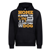 Black dog t  shirt home is where the dog hair stick funny  gift t  shirt Urban Hoodie - longCreatives