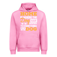 Fuchsia Pink dog t  shirt home is where the dog hair stick funny  gift t  shirt Urban Hoodie - longCreatives