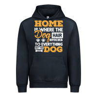 Navy dog t  shirt home is where the dog hair stick funny  gift t  shirt Urban Hoodie - longCreatives