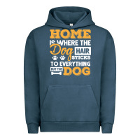 Pigment Midnight Navy dog t  shirt home is where the dog hair stick funny  gift t  shirt Urban Hoodie - longCreatives