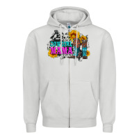 Dove Grey cowgirl mama with boots and sunflowers and cowhide Zipper Hoodie - Artiststas