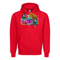 Red cowgirl mama with boots and sunflowers and cowhide Zipper Hoodie - Artiststas