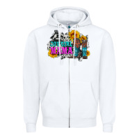 White cowgirl mama with boots and sunflowers and cowhide Zipper Hoodie - Artiststas