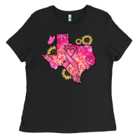Black Texas map Cancer Ladies Tee - HowdyJamesFarm