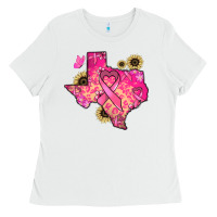 White Texas map Cancer Ladies Tee - HowdyJamesFarm