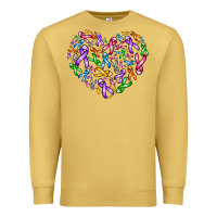 Antique Gold cancer ribbon heart Premium Sweatshirt - AdoDesignShop