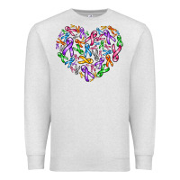 Oatmeal Heather cancer ribbon heart Premium Sweatshirt - AdoDesignShop
