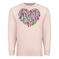 Pale Pink cancer ribbon heart Premium Sweatshirt - AdoDesignShop