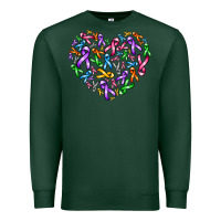 Sports Green cancer ribbon heart Premium Sweatshirt - AdoDesignShop