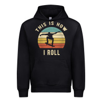 Black Skater - This Is How I Roll Retro Skateboard Gift Urban Hoodie - longCreatives