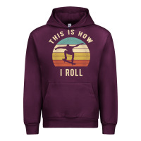 Mauve Wine Skater - This Is How I Roll Retro Skateboard Gift Urban Hoodie - longCreatives