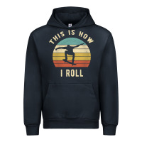 Navy Skater - This Is How I Roll Retro Skateboard Gift Urban Hoodie - longCreatives