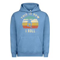 Pigment Pebble Blue Skater - This Is How I Roll Retro Skateboard Gift Urban Hoodie - longCreatives