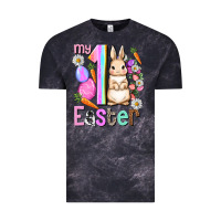 Cloud Black My first Easter Girl Easter Day Vintage Tee - HowdyJamesFarm