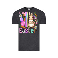Vintage Black My first Easter Girl Easter Day Vintage Tee - HowdyJamesFarm
