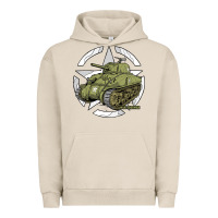 Pigment French Oak Sherman M4A1 WWII Army Tank History Vintage Urban Hoodie - longCreatives