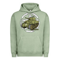 Pigment Oil Green Sherman M4A1 WWII Army Tank History Vintage Urban Hoodie - longCreatives