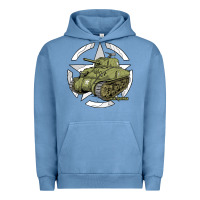 Pigment Pebble Blue Sherman M4A1 WWII Army Tank History Vintage Urban Hoodie - longCreatives