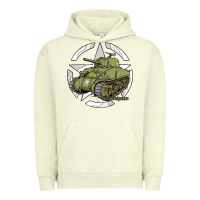 Pigment Pistachio Sherman M4A1 WWII Army Tank History Vintage Urban Hoodie - longCreatives