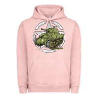 Pigment Salmon Sherman M4A1 WWII Army Tank History Vintage Urban Hoodie - longCreatives