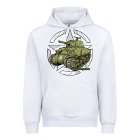 White Sherman M4A1 WWII Army Tank History Vintage Urban Hoodie - longCreatives
