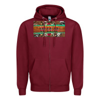 Burgundy western wild and floral leopard  cowhide licanse plate Zipper Hoodie - Artiststas