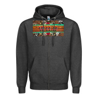 Charcoal Heather western wild and floral leopard  cowhide licanse plate Zipper Hoodie - Artiststas