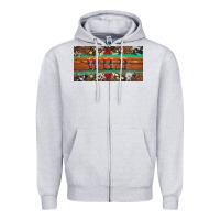 Heather Grey western wild and floral leopard  cowhide licanse plate Zipper Hoodie - Artiststas