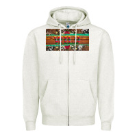 Oatmeal Heather western wild and floral leopard  cowhide licanse plate Zipper Hoodie - Artiststas