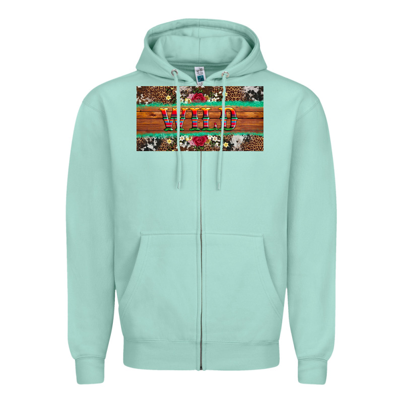 Western Wild And Floral Leopard  Cowhide Licanse Plate Zipper Hoodie by Artiststas | Teevron