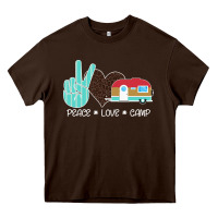 Chocolate Brown Peace Love Camp Heavy Core Tee - Bettercallsaul
