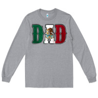 Heather Grey Mexican Flag Dad Long Sleeve Tee - Jasminsmagicworld