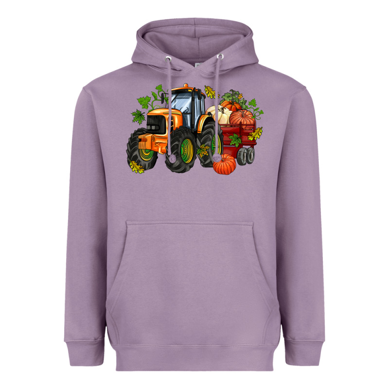 Fall Tractor With Pumpkin Heavyweight Hoodie by AdoDesignShop | Teevron