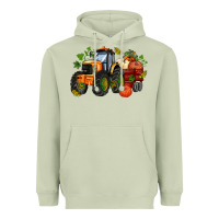 Matcha fall tractor with pumpkin Heavyweight Hoodie - AdoDesignShop