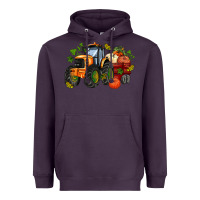 Plum fall tractor with pumpkin Heavyweight Hoodie - AdoDesignShop