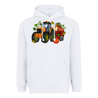 White fall tractor with pumpkin Heavyweight Hoodie - AdoDesignShop