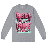 Heather Grey fight believe hope survive cancer awareness Long Sleeve Tee - FaDigitalArtStudio