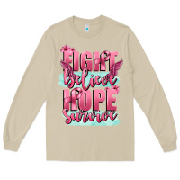 Mushroom fight believe hope survive cancer awareness Long Sleeve Tee - FaDigitalArtStudio