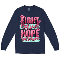 Navy fight believe hope survive cancer awareness Long Sleeve Tee - FaDigitalArtStudio