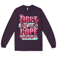 Plum fight believe hope survive cancer awareness Long Sleeve Tee - FaDigitalArtStudio