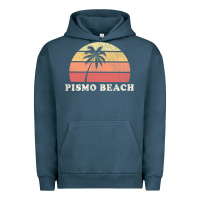 Pigment Midnight Navy Pismo Beach CA Vintage 70s Retro Throwback Design Urban Hoodie - longCreatives